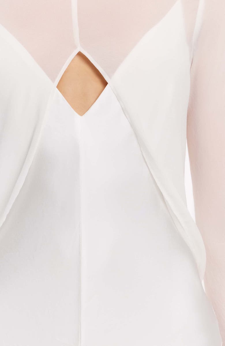 Significant Other Eevie Long Sleeve Satin Cocktail Dress, Alternate, color, Ivory