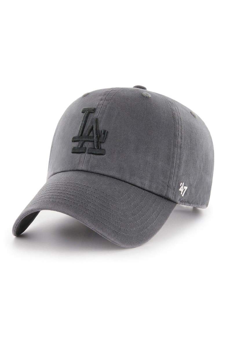 Clean Up LA Dodgers Baseball Cap, Main, color, CHARCOAL