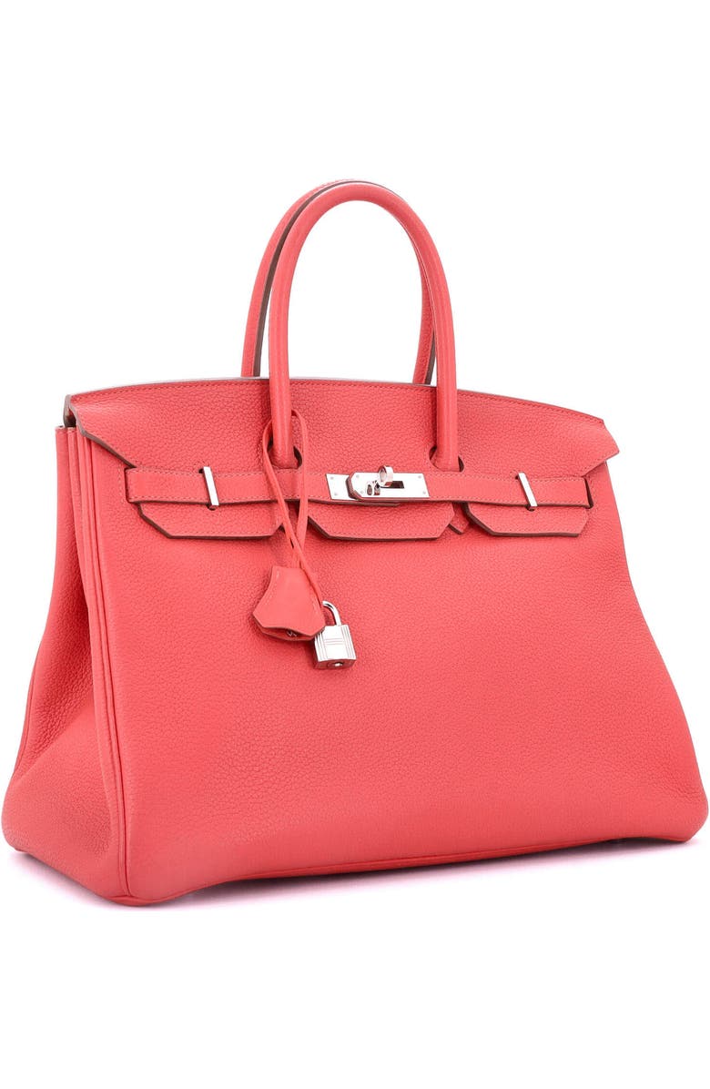 Pre-Owned Hermes Birkin Handbag Pink Clemence with Palladium Hardware 35, Alternate, color, Rose Jaipur
