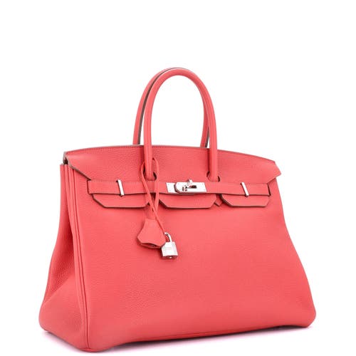 Pre-owned Hermes Hermes Birkin Handbag Pink Clemence With Palladium Hardware 35