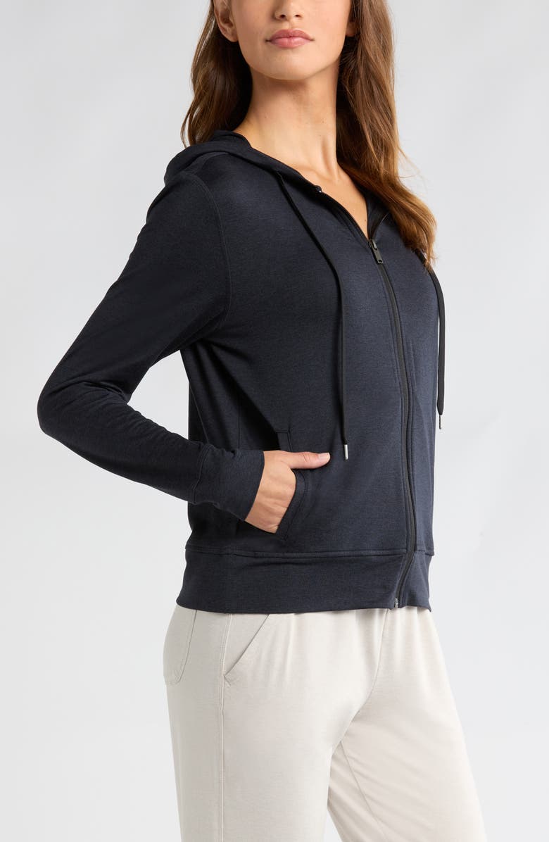 Zella Restore Soft Zip-Up Hoodie, Alternate, color, Black