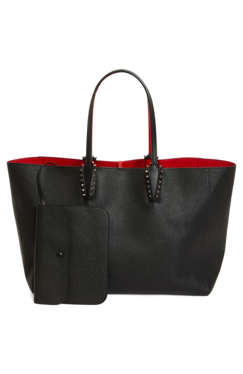 Christian Louboutin Small Cabata Soft Leather Tote In Black/gun Metal