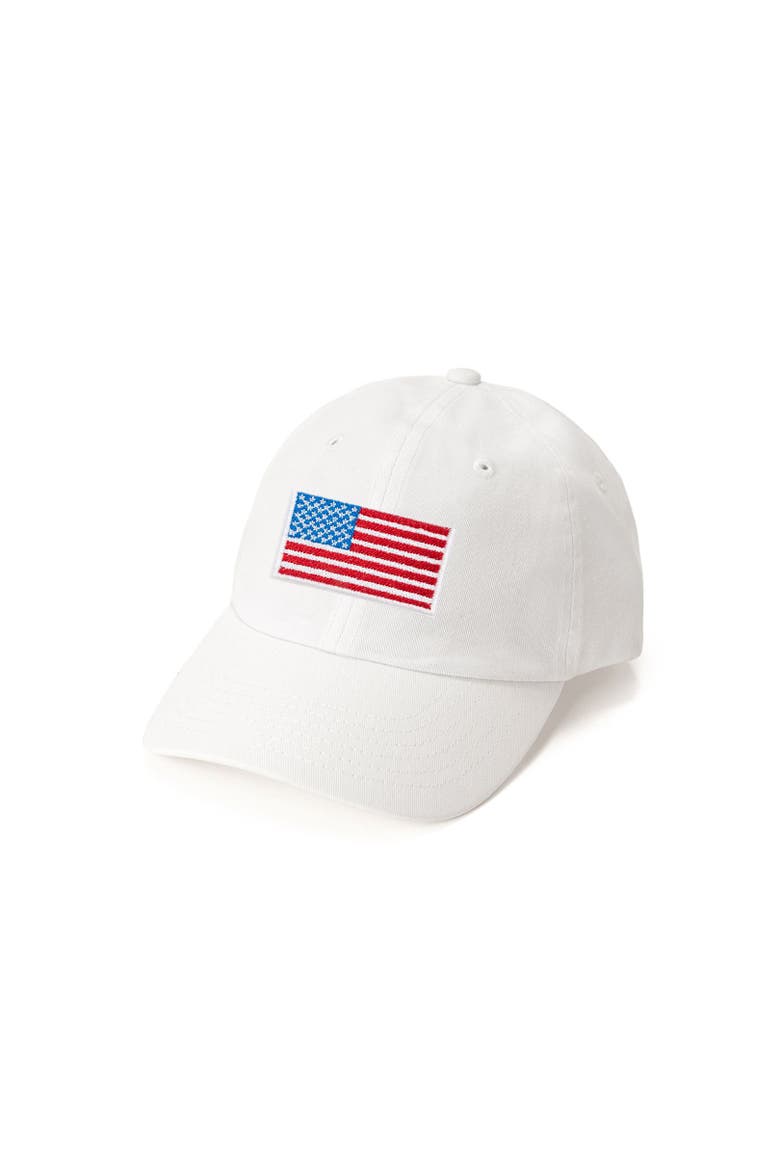 American Flag Patch Baseball Hat, Main, color, White
