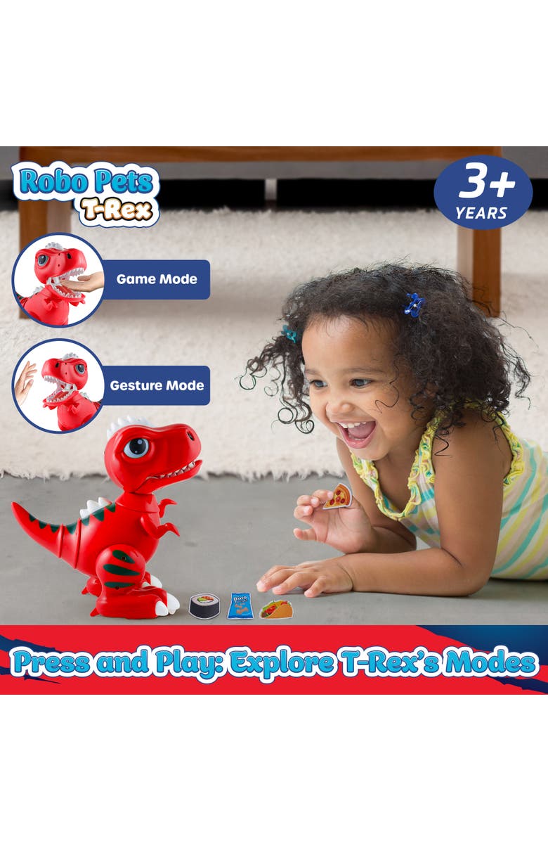 Power Your Fun Robo Pets T-Rex Dinosaur RC Hand Gestures Toy - Red, Alternate, color, Red