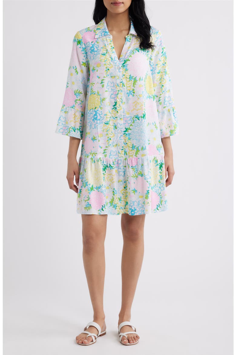 Rayanna Floral Print Tunic Dress, Main, color, MULTI LILLY GARDEN