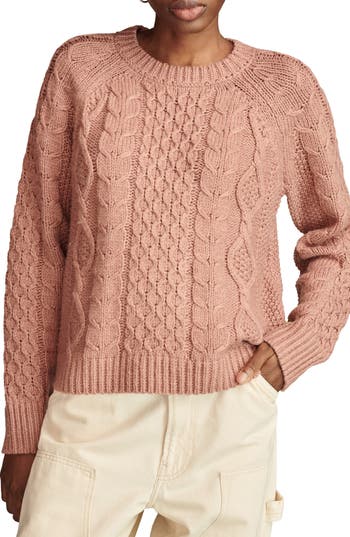 LUCKY BRAND LUCKY BRAND CABLE STITCH CREWNECK SWEATER