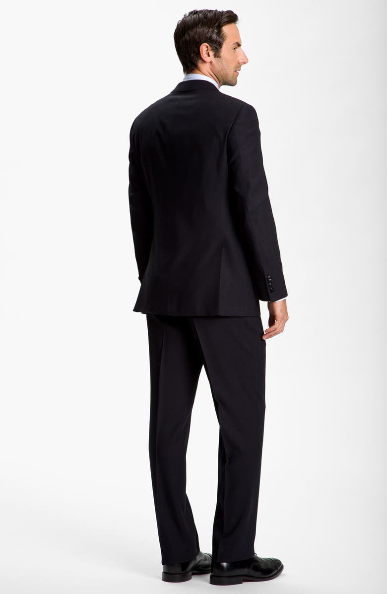 Emporio Armani Armani Collezioni Trim Fit Black Wool Suit, Alternate, color,