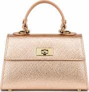 Persaman New York Isadora Croc Embossed Leather Top Handle Bag