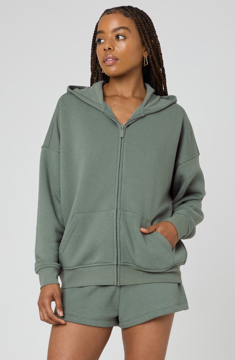 Florence by Mills Cozy Crush Oversize Zip Hoodie, Alternate, color, Laurel Wreath