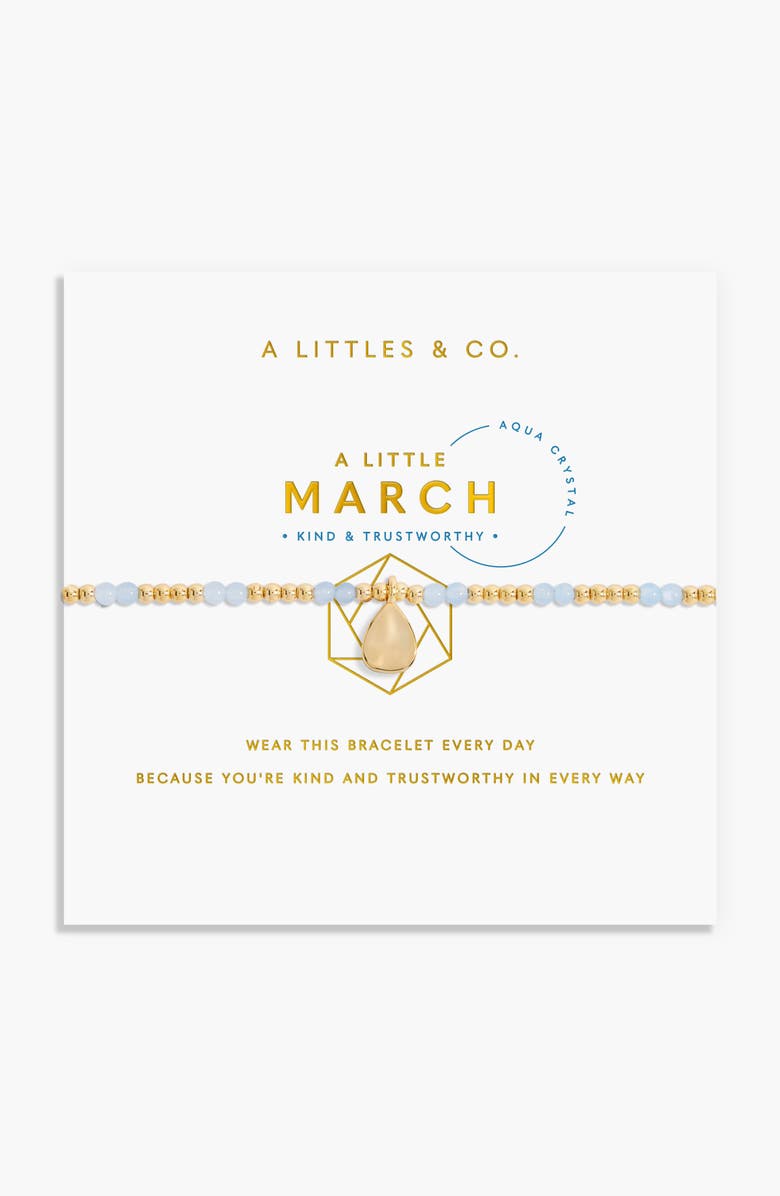 A Littles & Co Birthstone A Little March Bracelet in Gold-Tone Plating, Alternate, color, Metallic Gold