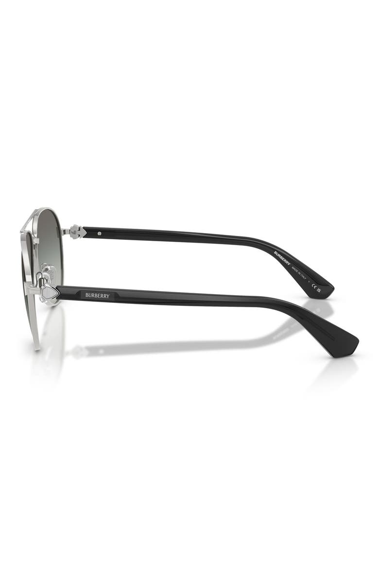 59mm Gradient Pilot Sunglasses, Alternate, color, SILVER / GREY GRADIENT
