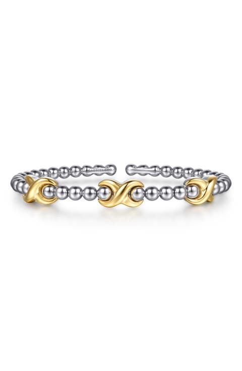 Bujukan Sterling Silver & 14K Gold Bangle Bracelet