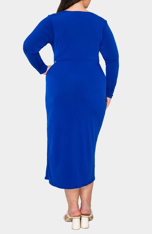 L I V D Estelle Ruched Body-con Midi Dress In Royal
