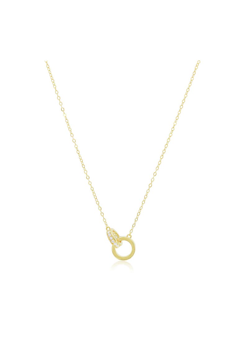 Interlocking CZ Necklace, Main, color, Gold-Plated Sterling Silver