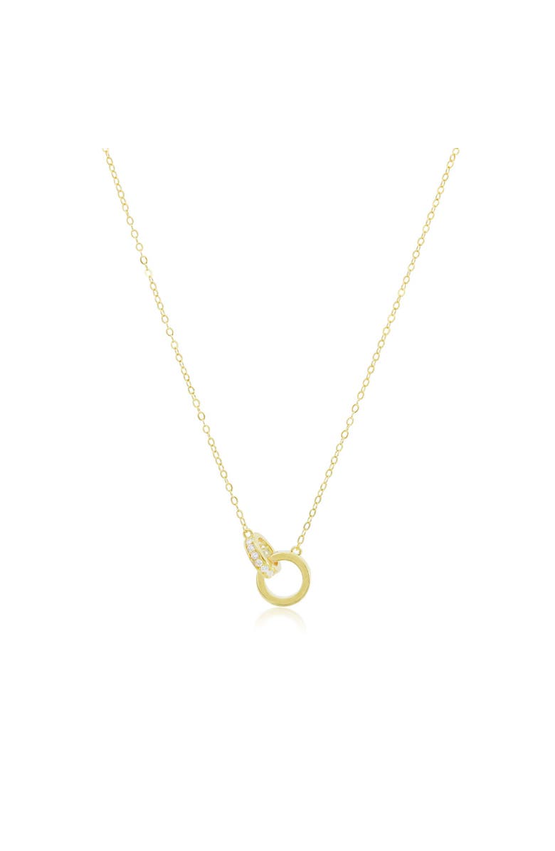 The Lovery Fine Jewelry Interlocking CZ Necklace, Main, color, Gold-Plated Sterling Silver