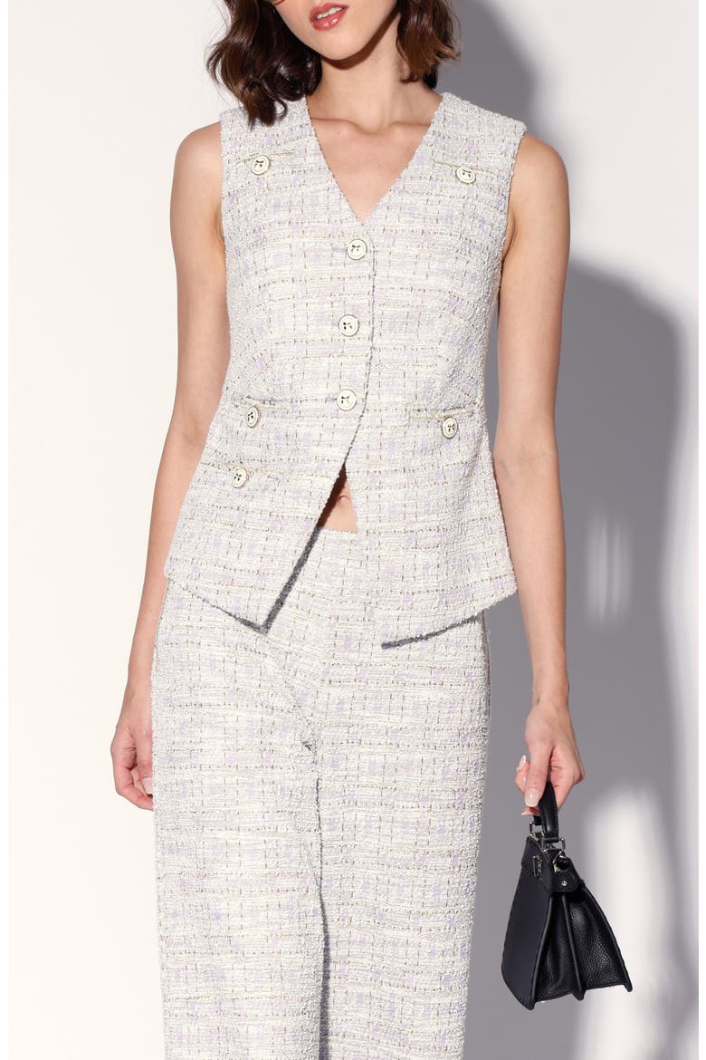 Starla Tweed Vest, Main, color, LILAC TWEED