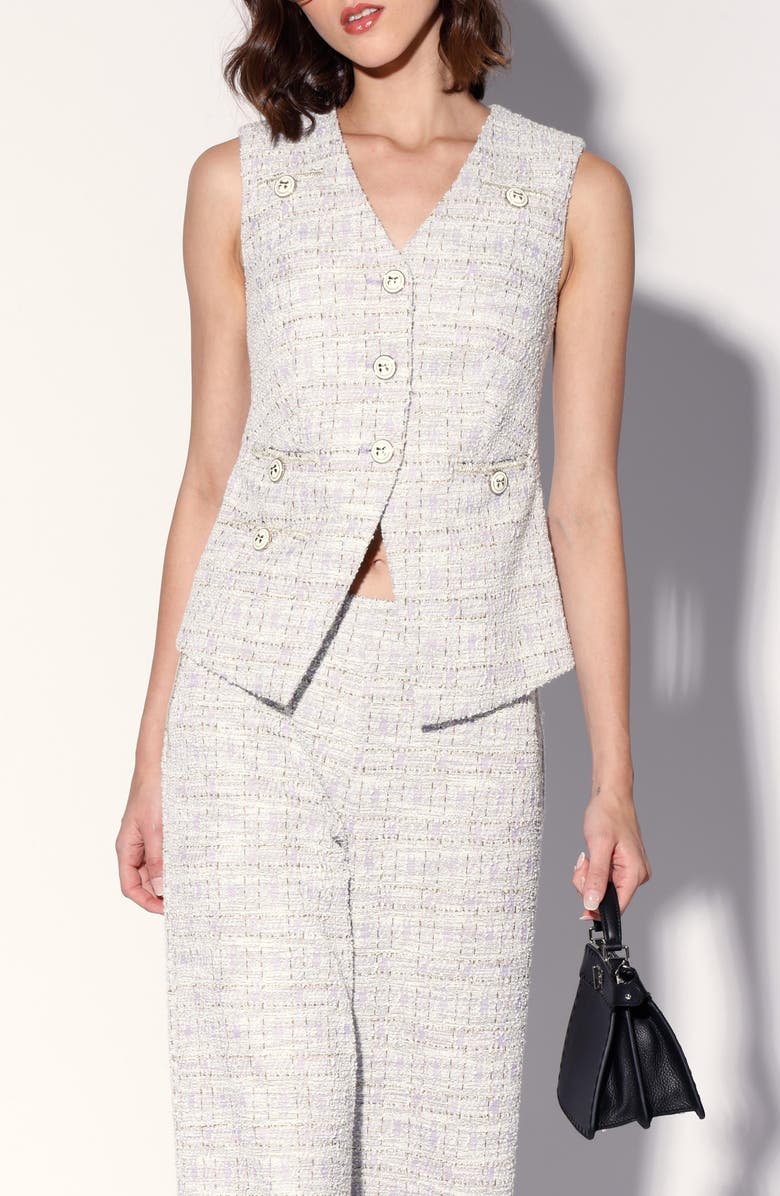 Walter Baker Starla Tweed Vest, Main, color, Lilac Tweed