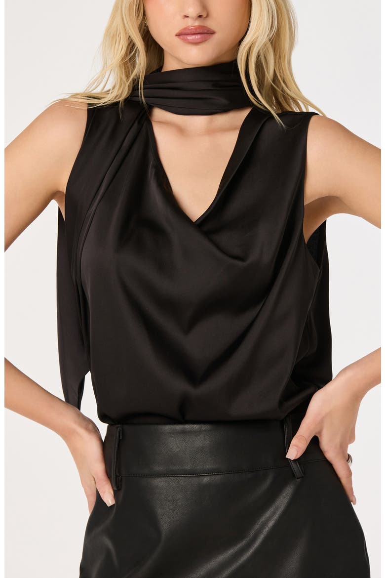 Sasha Cowl Neck Top, Alternate, color, BLACK