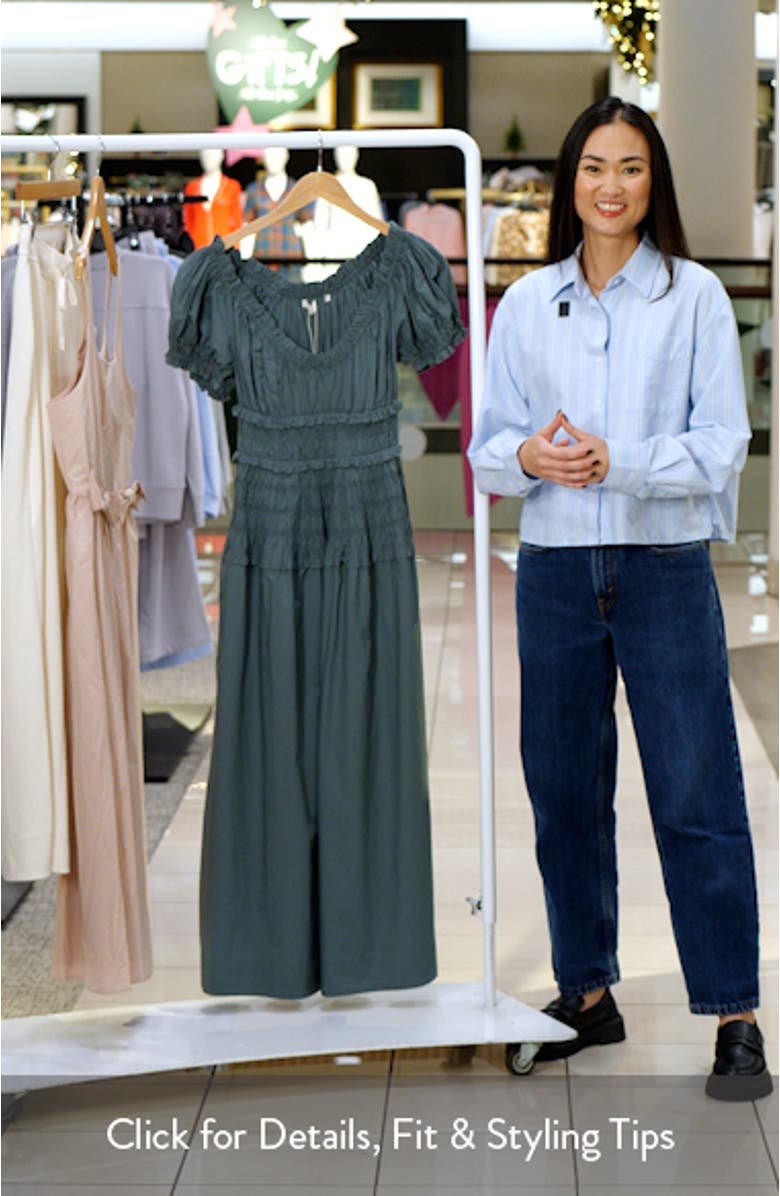 Leanne Smock Waist Tiered Organic Cotton Dress, sales video thumbnail