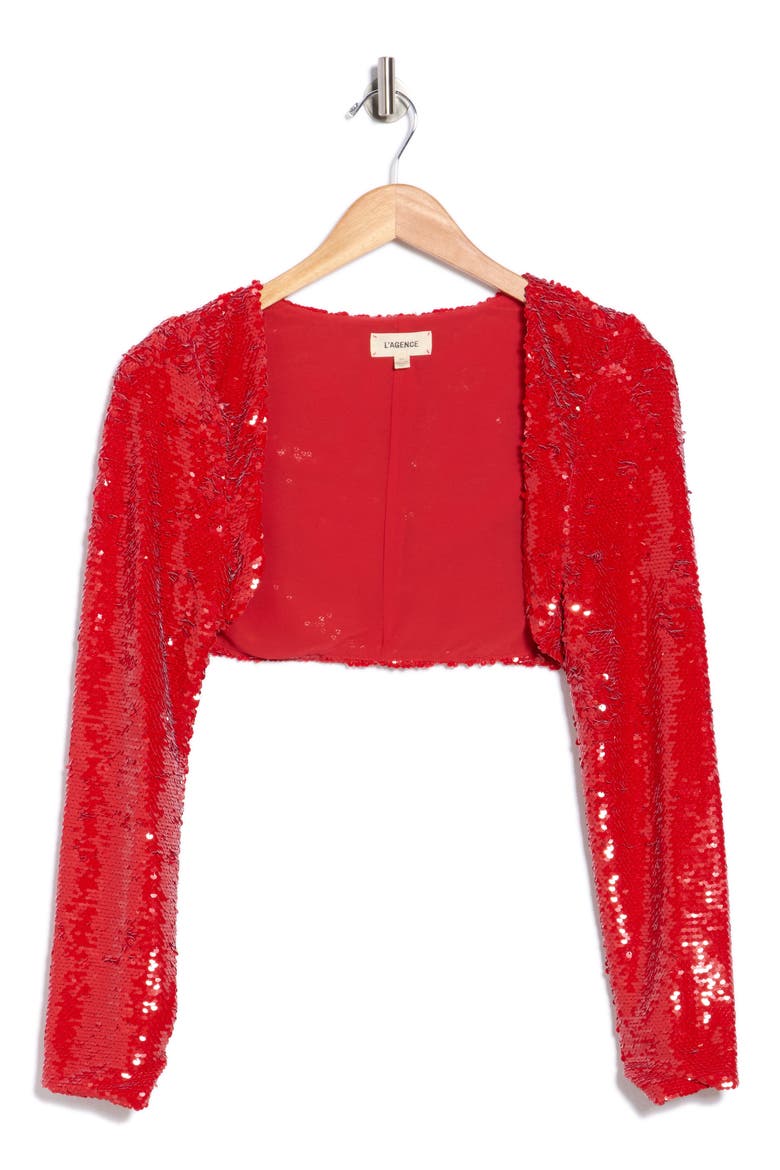 Rocco Sequin Shrug, Alternate, color, RED SEQUIN