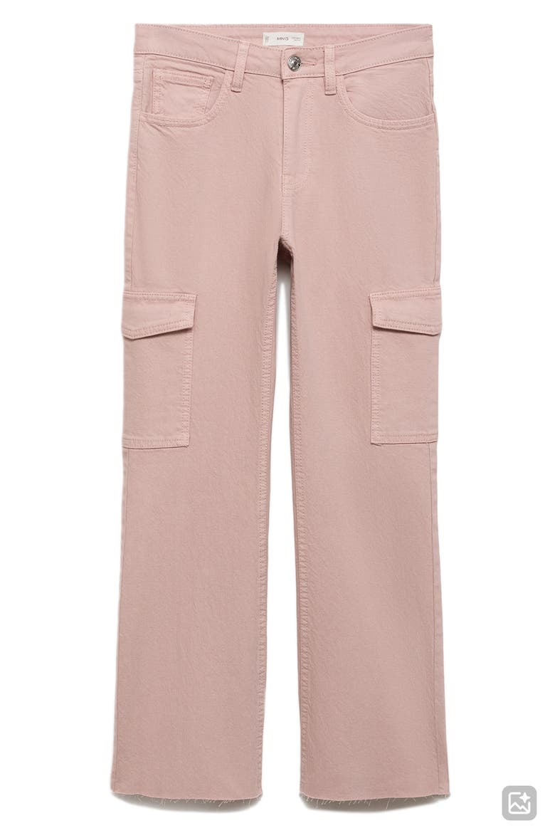 Flare Cargo Jeans, Main, color, PASTEL PINK