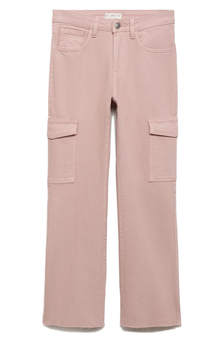 MANGO TEEN Flare Cargo Jeans, Main, color, Pastel Pink