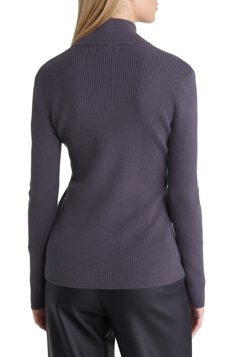 Open Edit Mock Neck Rib Cardigan, Alternate, color, 