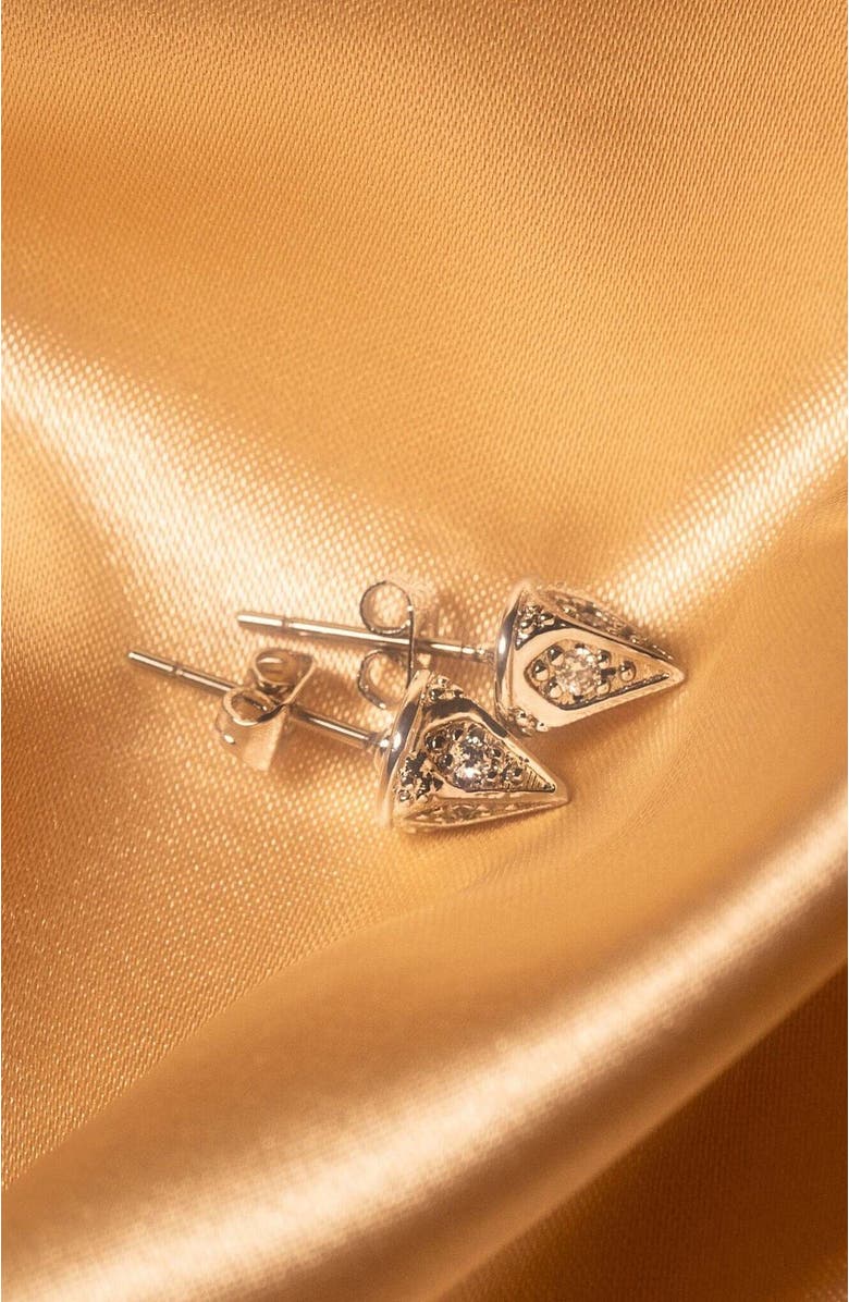 Ora Ana The Dagger Stud Earrings, Alternate, color, Sterling Silver/White Cz