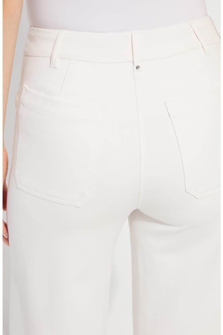 'Lyssentials Erin High Waist Ankle Wide Leg Ponte Pants, Alternate, color, CHALK