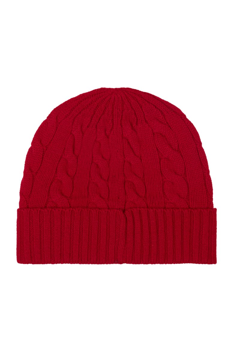 Cashmere Blend Cable Beanie, Alternate, color, Park Ave Red