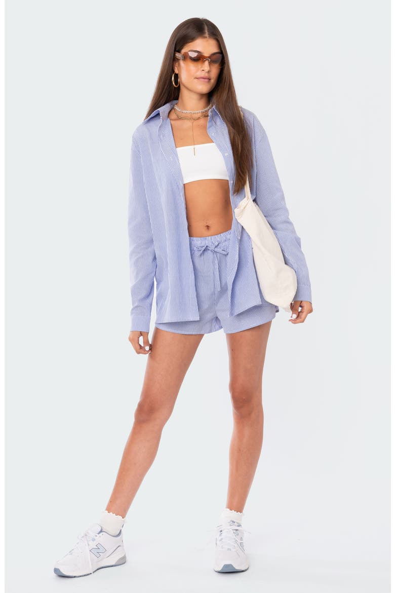 Pinstripe Cotton Shirt, Alternate, color, MIX