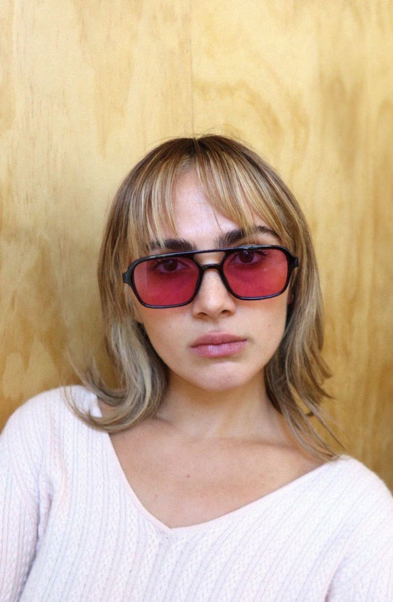 INDY Ice Cube Aviator Sunglasses, Alternate, color, Pink