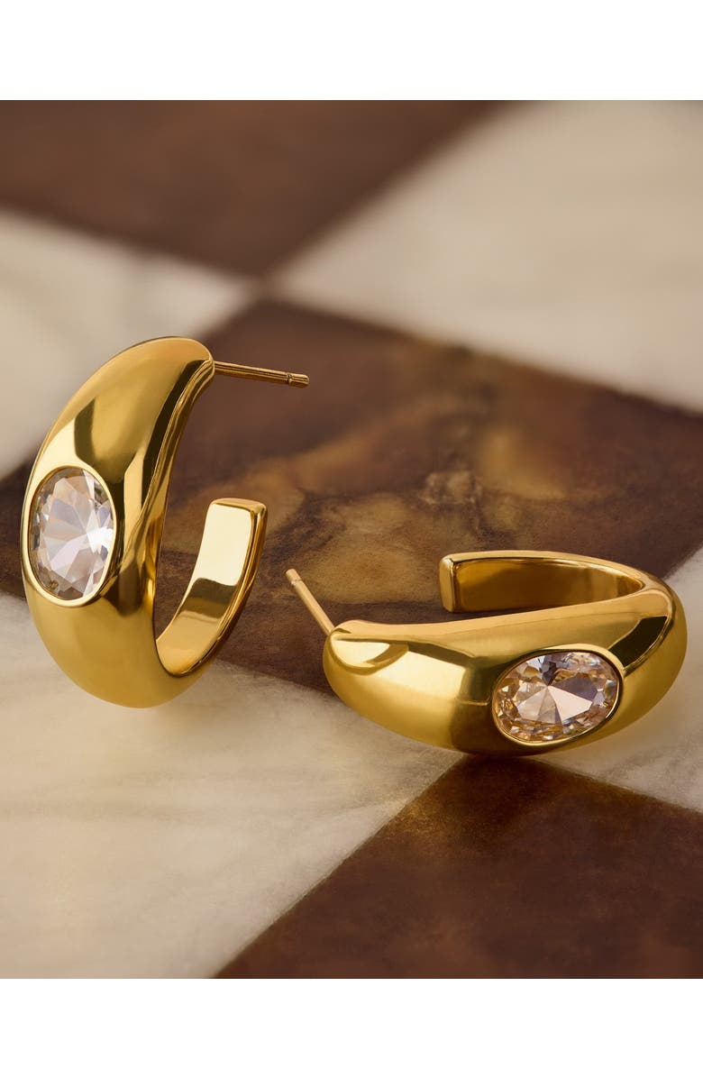 Katie Loxton Ayla Waterproof Gold Hoop Earrings, Alternate, color, Gold