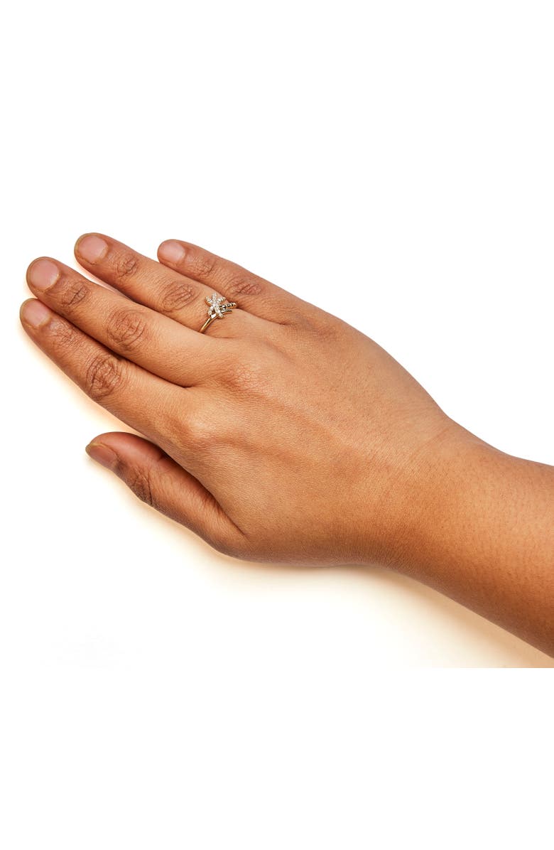 Haus of Brilliance 10K Yellow Gold 1/10 Cttw Diamond Palm Tree Statement Ring, Alternate, color, Yellow