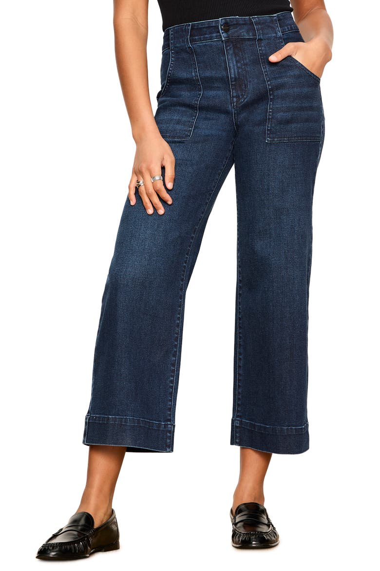 Insider Crop High Waist Cropped Straight Leg Jeans, Main, color, OVER THE MOON BLUE
