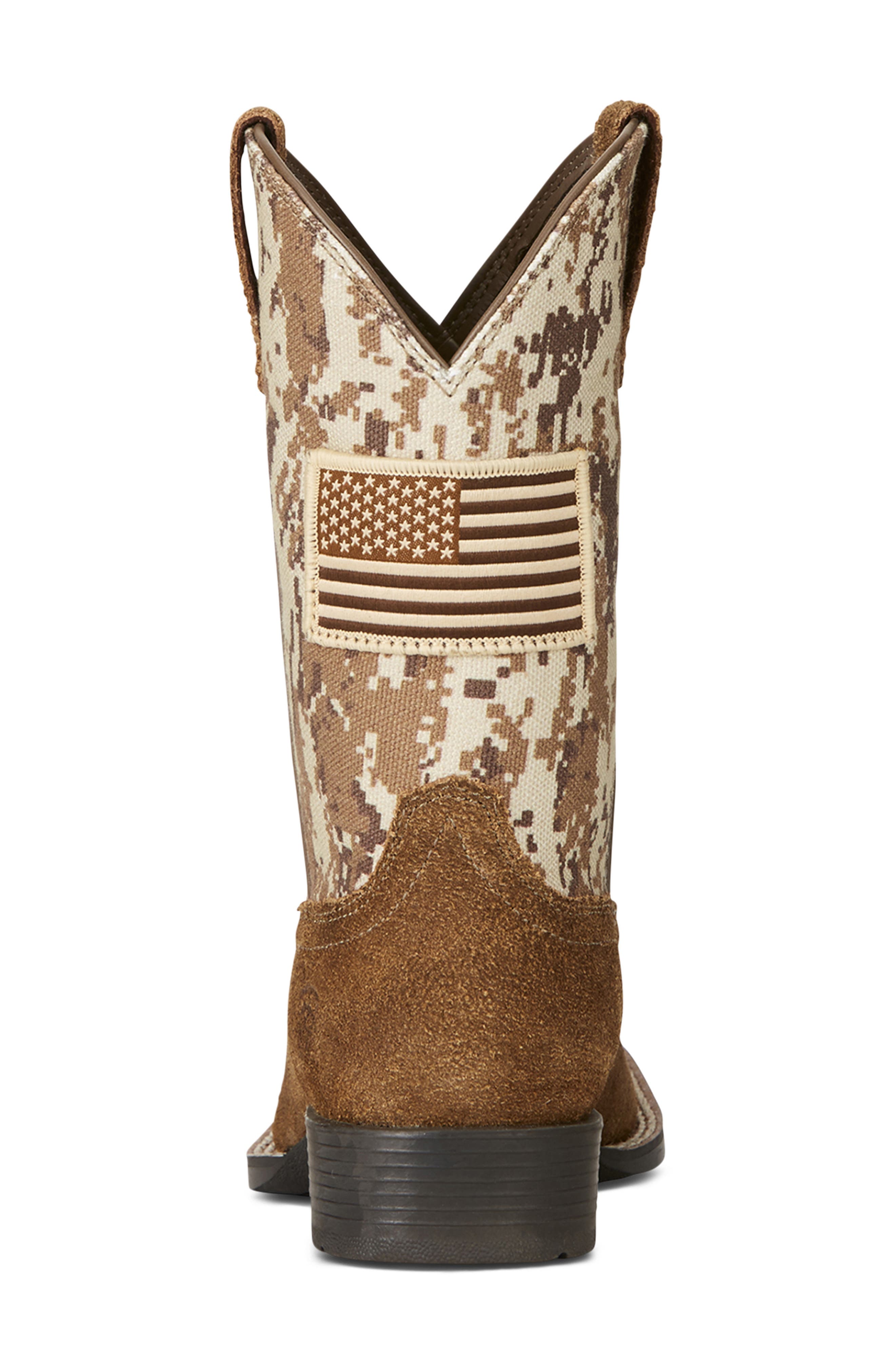 Ariat Kids' Patriot Western Boot, Alternate, color, Brown