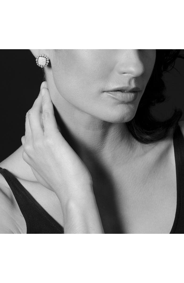 LAGOS Sterling Silver 18K Gold Post Square Omega Post Clip Earrings, Alternate, color, 