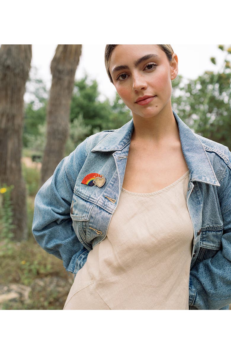 Matr Boomie Bala Mani Beaded Rainbow Brooch Pin, Alternate, color, Multicolor