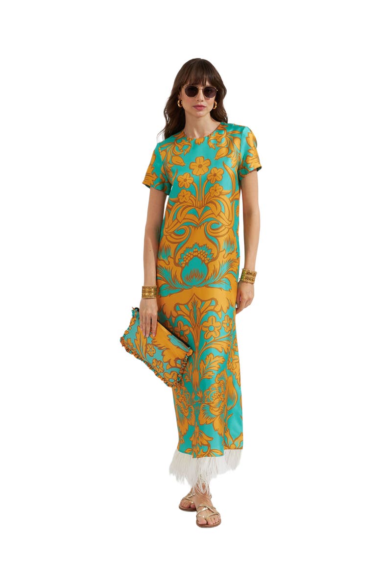 La DoubleJ Swing With Feathers Va-Va Placée Turquoise, Main, color, 