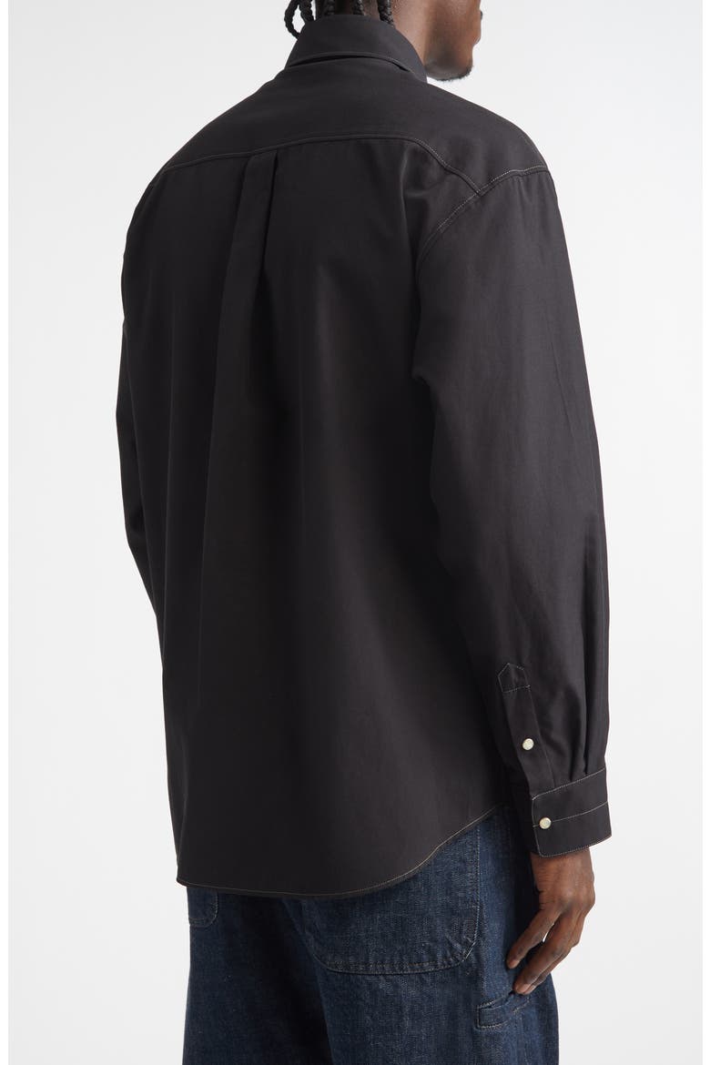 Cotton Twill Western Snap-Up Shirt, Alternate, color, BLACK
