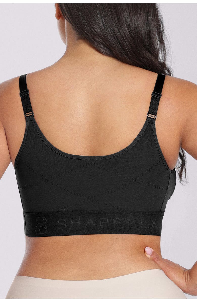 Shapellx Bare Essentials AirSlim Unlined Wireless Front-Closure Bra, Alternate, color, Black