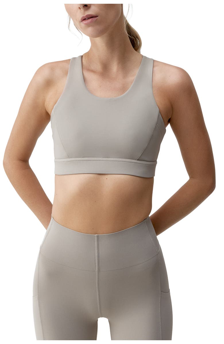 Born Living Yoga Denise High Support Performance Sport Top, Main, color, Grain