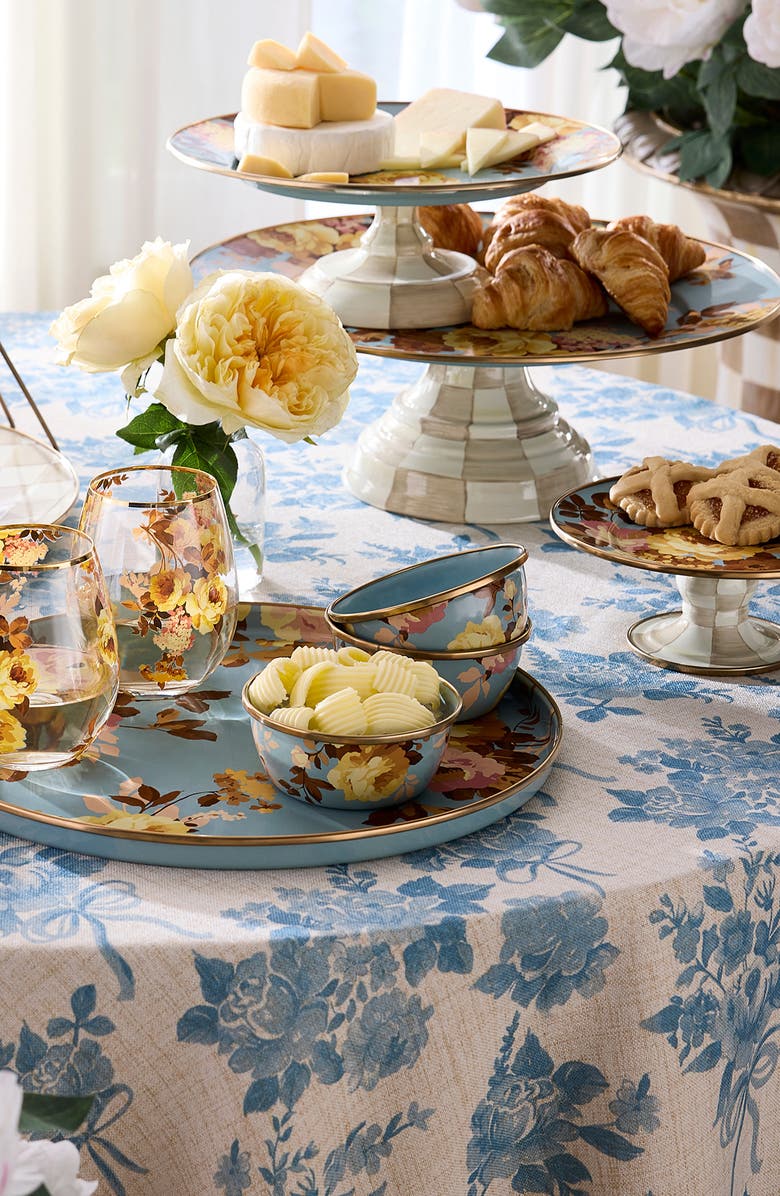 MACKENZIE CHILDS Wild Rose Slate Enameled Steel Pinch Bowl, Alternate, color, Blue