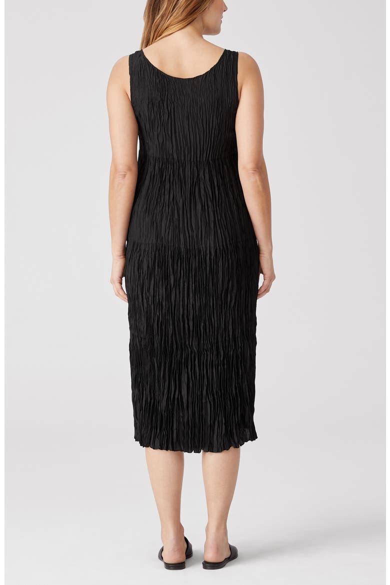Crushed Silk Habutai Tiered Dress, Alternate, color, BLACK