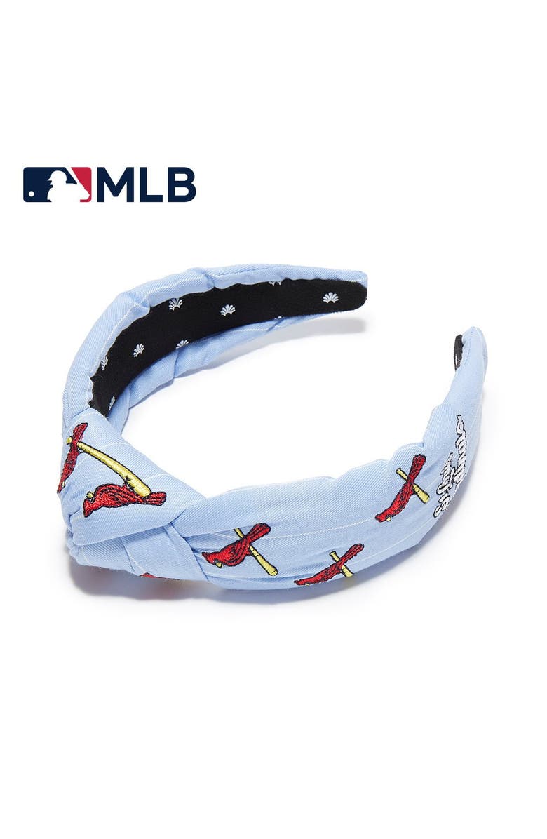 Lele Sadoughi MLB St.Louis Cardinals Embroidered Headband, Main, color, Sky 400