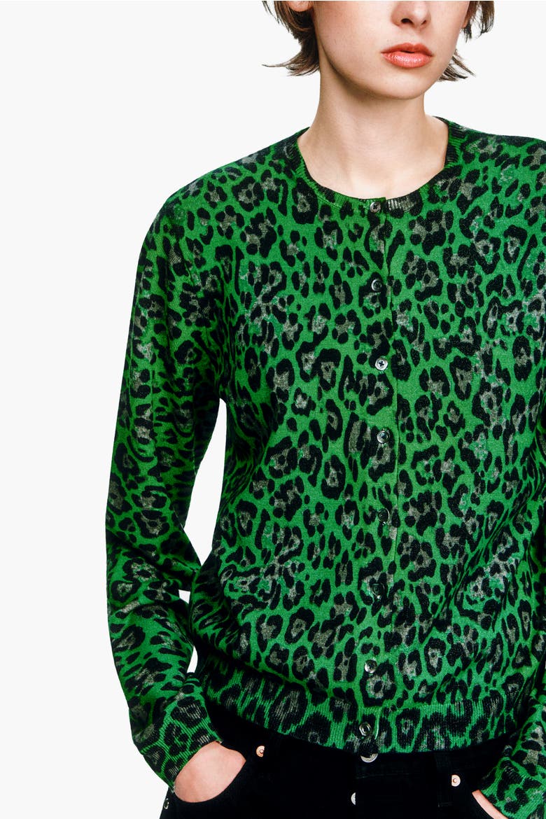 Jaguar Printed Knit Cardigan, Alternate, color, JADE MULTI