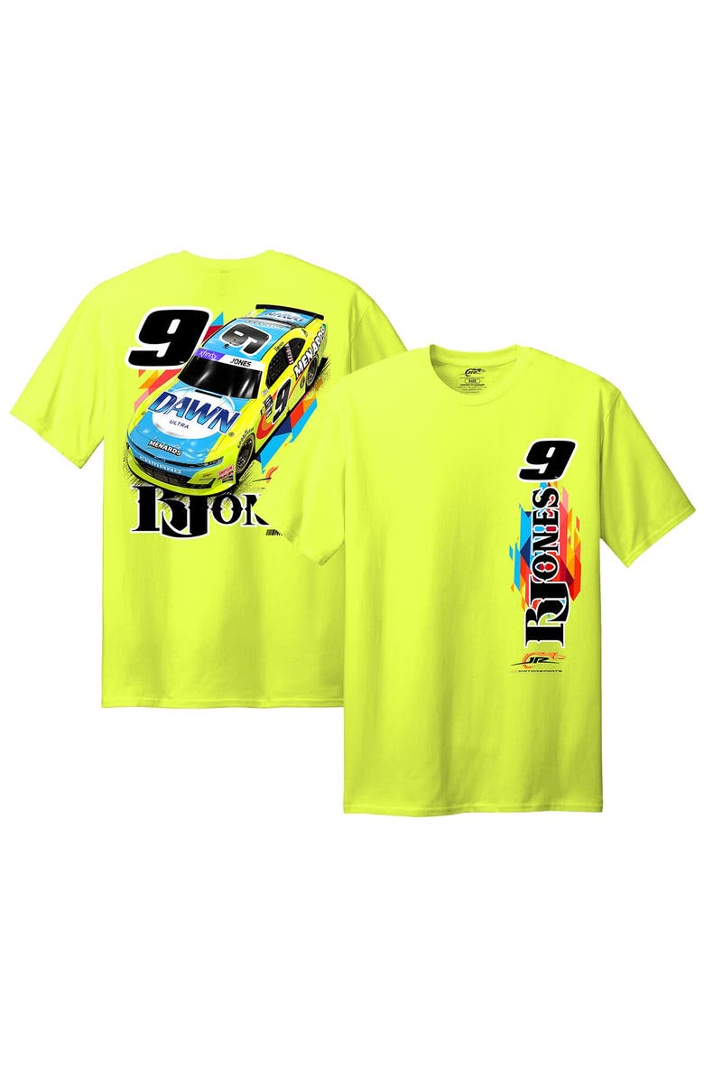 JOE GIBBS RACING TEAM COLLECTION Men's Joe Gibbs Racing Team Collection Yellow Brandon Jones Menards/Dawn Car T-Shirt, Alternate, color, Yellow