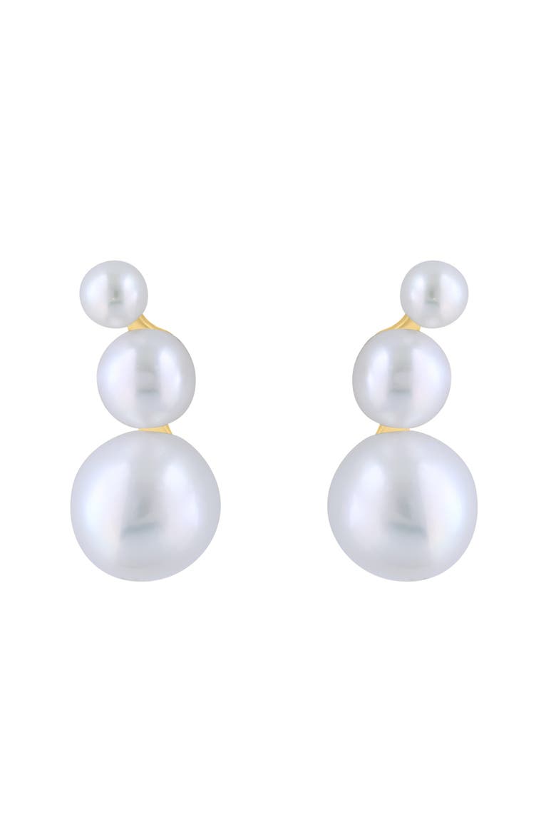 Freshwater Pearl Stud Earrings, Alternate, color, WHITE