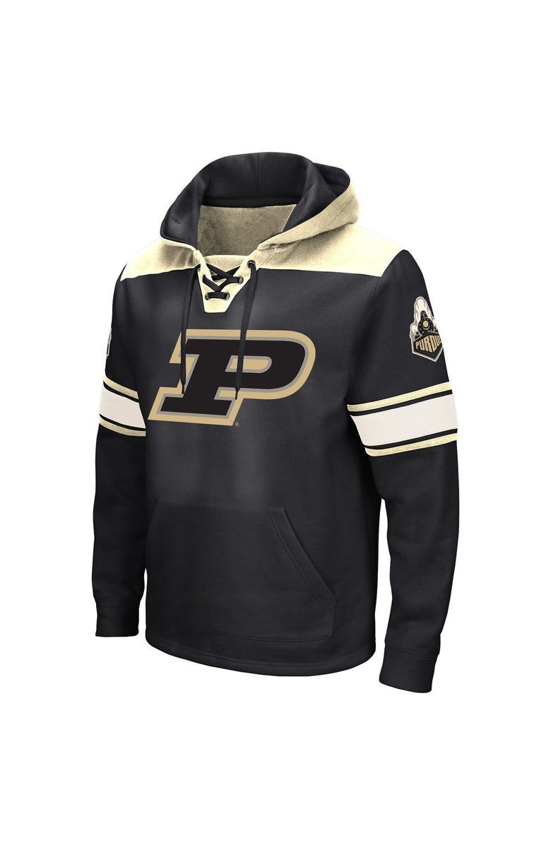 COLOSSEUM Men's Colosseum Black Purdue Boilermakers Big & Tall Hockey Lace-Up Pullover Hoodie, Alternate, color, Black