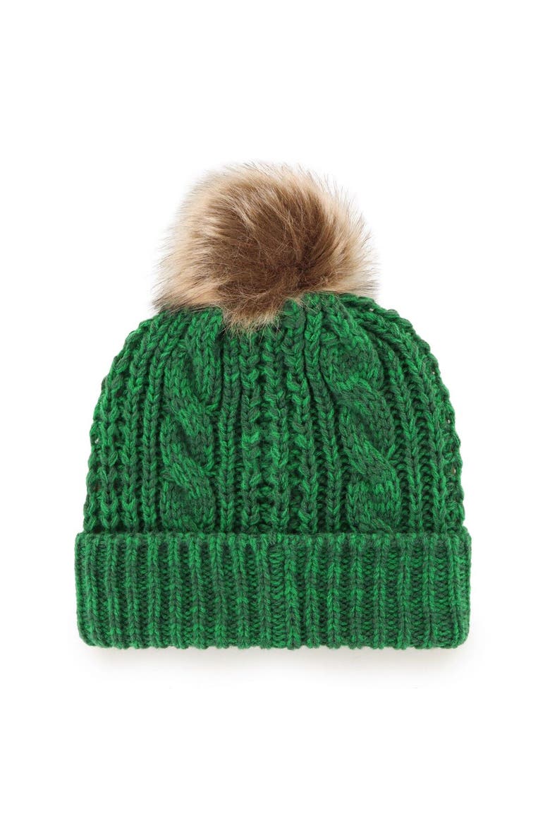 Women's '47 Green Green Bay Packers Logo Meeko Cuffed Knit Hat with Pom, Alternate, color, Green
